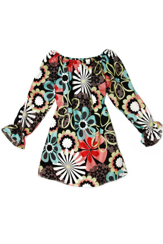 Floral Peasant Top Style Girl's Dress