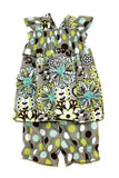 Summer Swing Top In Grey, Green and Teal