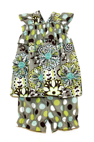 Summer Swing Top In Grey, Green and Teal