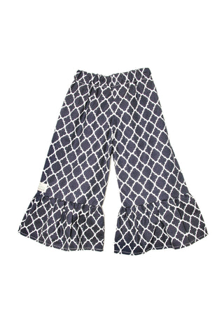 Navy Blue Single- Ruffled Pants