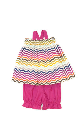 Summer Swing Top in Fuchsia Rainbow Chevron