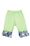 Swing Top Ruffled Pants Set in Green and Blue