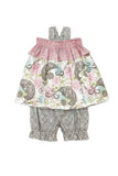 Summer Swing Top in Grey and Baby Pink Paisley