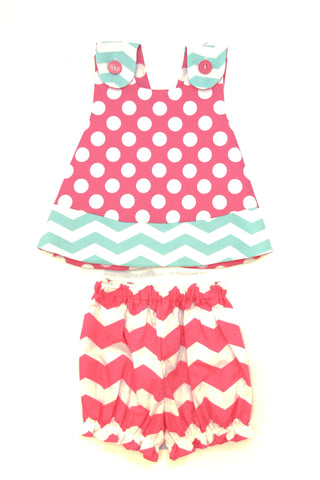 Summer Swing-top and Matching Bloomers In Pink and Blue