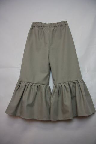 Khaki Single Ruffle Pants