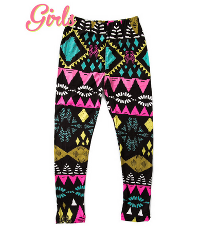 Tribal Pattern Printed Kid Leggings