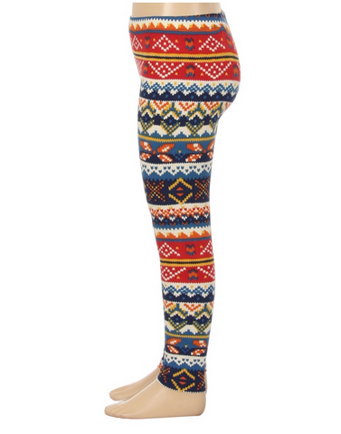 Fair Isle Printed Kid Leggings